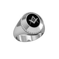 Stainless Steel Masonic Ring w/ Custom Top